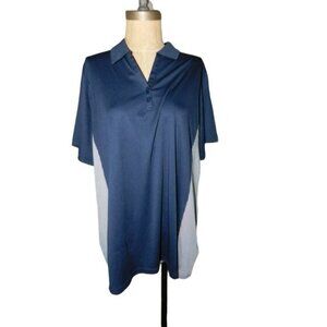 Antigua Size S Small  Sporty Short Sleeve Golf Navy Blue White Top NWT